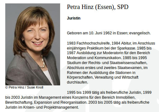 Petra Hinz - Lüge - Bundestagswebseite - NICHT-Feminist